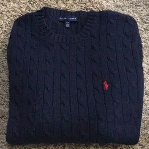 Ralph Lauren Navy Cable Knit Sweater